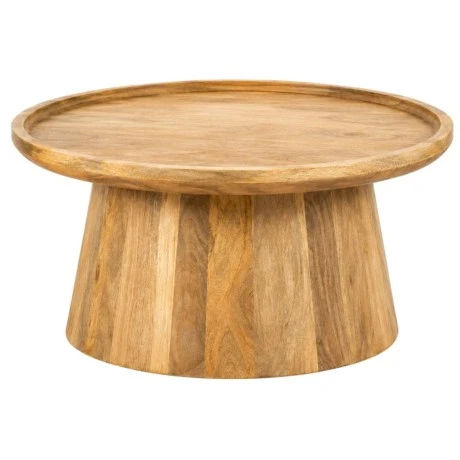 ROUND COFFE TABLE MADE OF WOOD IN NATURAL COLOR D75X50CM
