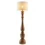 WOODEN FLOOR LAMP WITH BEIGE HAT D26X140CM