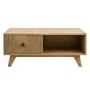 WOODEN VINTAGE COFFEE TABLE IN BROWN COLOR 90X90X40,5CM