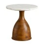 WOODEN SIDE TABLE WITH WHITE SURFACE D50X60CM