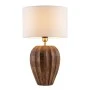 WOODEN TABLE LAMP WITH BEIGE HAT D25X43CM