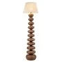 WOODEN FLOOR LAMP WITH BEIGE HAT D28X140CM
