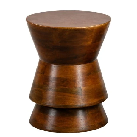 WOODEN SIDE TABLE IN NATURAL COLOR  MADE OF MANGO WOOD D35X45CM