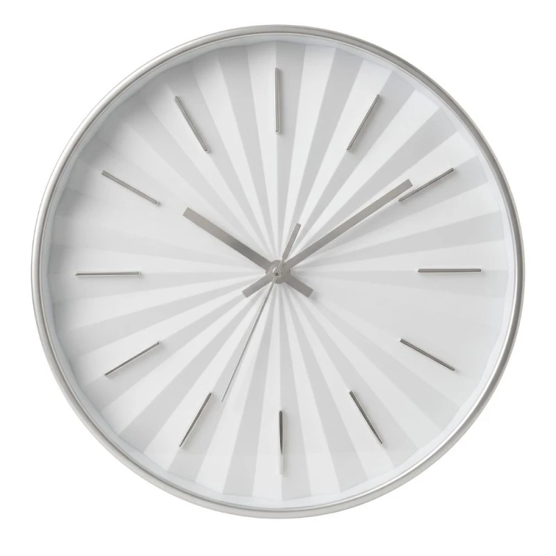 PLASTIC WALL CLOCK IN WHITE COLOR WITH GOLD DETAILS D30,5X4CM