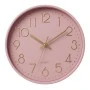 PLASTIC WALL CLOCK IN PINK COLOR WITH GOLD DETAILS D30X4CM