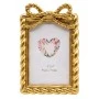 GOLD RESIN PHOTO FRAME WITH TWISTED ROPE AND BOW 10X15CM