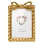 GOLD RESIN PHOTO FRAME WITH TWISTED ROPE AND BOW 13X18CM