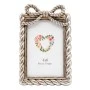 SILVER RESIN PHOTO FRAME WITH TWISTED ROPE AND BOW 10X15CM