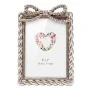 SILVER RESIN PHOTO FRAME WITH TWISTED ROPE AND BOW 13X18CM