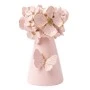 WHITE RESIN EMBOSSED FLOWERS CANDLEHOLDER D7X12CM