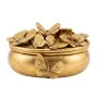 GOLD RESIN EMBOSSED BUTTERFLY TRINKET BOX 12X10X7CM