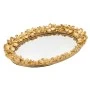 GOLD RESIN TRAY WITH EMBOSSED FLOWERS 26,5X19X3,5CM