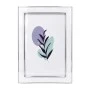 WHITE WITH SILVER COVER METAL FRAME WITH LIQUID GLASS EFFECT 21,5X16,5CM