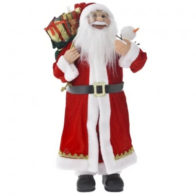 SANTA WITH RED COAT CARRYING GIFTS 80CM