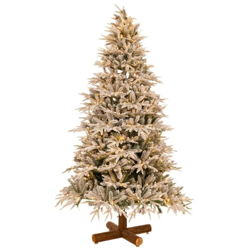 CHRISTMAS TREE   PRE LIT SNOWY JERSEY PINE   180CM WITH 600 WARM WHITE LED AND MULTICLOLOR