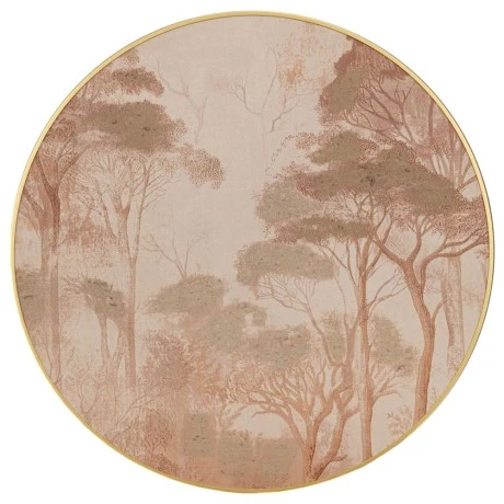 OIL PAINTING ON PRINTED LINEN PALLETE D100 CM WITH TREES