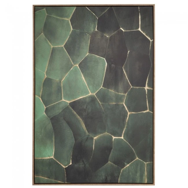 EMERALD PAINTING 83X123CM WITH FRAME ON PRINTED CANVAS