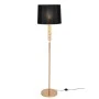 GOLD METAL FLOOR LAMP 38Χ155CM WITH CIRCLES AND BLACK FABRIC SHADE