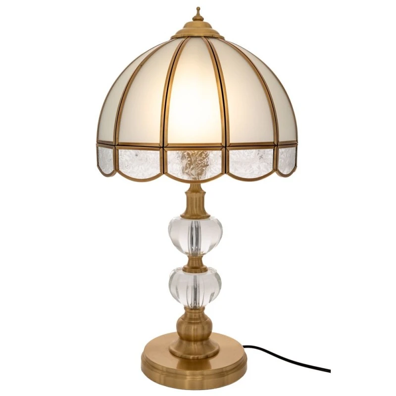 GOLD METAL TABLE LAMP 28Χ56CM WITH SILVER GLASS SHADE
