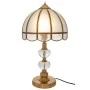 GOLD METAL TABLE LAMP 28Χ56CM WITH SILVER GLASS SHADE