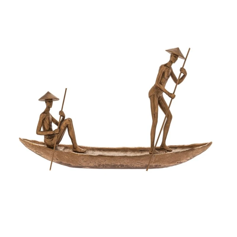 CHINESE FISHERMANS RESIN FIGURE 47X10X29CM