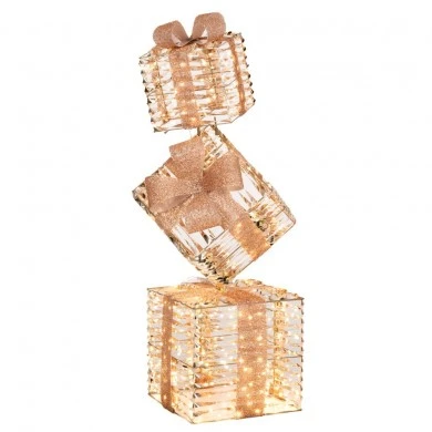 ILLUMINATED GOLD COLUMN OF GIFTS 50x50x150CM WITH 2080 WARM WHITE LED  IP44