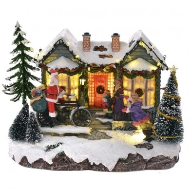CHRISTMAS HOUSE ANIMATED WITH LIGHTS AND MUSIC 23Χ18Χ18CM