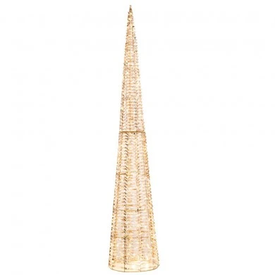 ILLUMINATED GOLD CONE 28X28X150CM WITH 720 WARM WHITE LED IP44