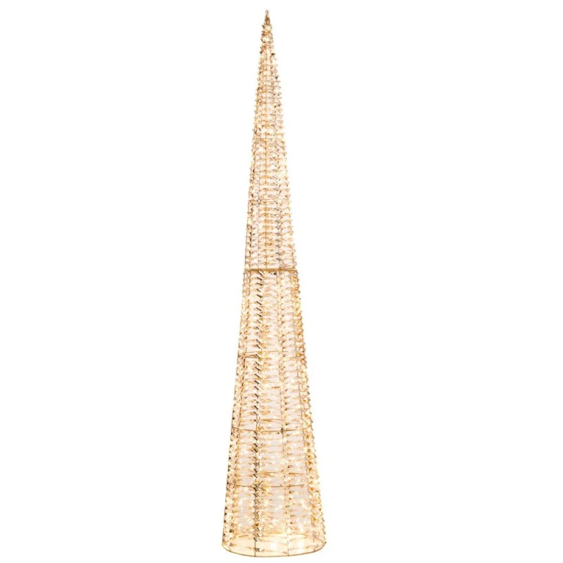 ILLUMINATED GOLD CONE 28X28X150CM WITH 720 WARM WHITE LED IP44