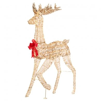 ILLUMINATED GOLD REINDEER 90Χ27Χ180CM WITH 1440 WARM WHITE LED IP44