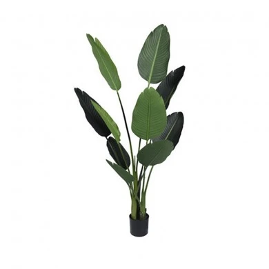 ARTIFICIAL RAVENALA PLANT WITH 10 LEAVES 150CM IN PLASTIC POT 15X13CM