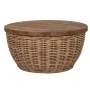 GREY RATTAN COFFEE TABLE 65X34CM
