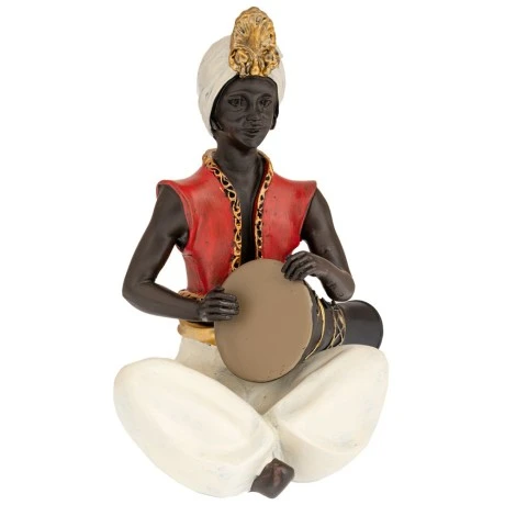 INDIAN MUSICIAN STATUE 16X15X26CM