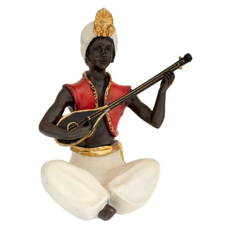 INDIAN MUSICIAN STATUE 21X15X26CM