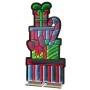 120CM INIFINITY LIGHT STANDING COLUMN OF GIFTS  WITH WOODEN AND ALUMINIUM BASE  DOUBLE FACE ILUMINATED FROM BOTH SIDES WITH EUROPEAN PLUG,