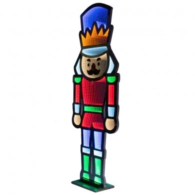 120CM INFINITY LIGHT STANDING NUTCRACKER WITH WOODEN AND ALUMINIUM BASE  DOUBLE FACE ILUMINATED FROM BOTH SIDES WITH EUROPEAN PLUG