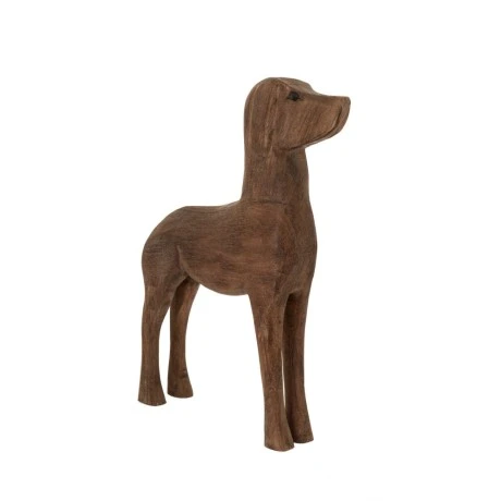 DECO BROWN WOODEN DOG FIGURE 31X8X43CM