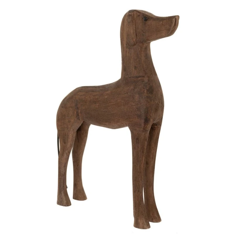 DECO BROWN WOODEN DOG FIGURE 42X10X58CM
