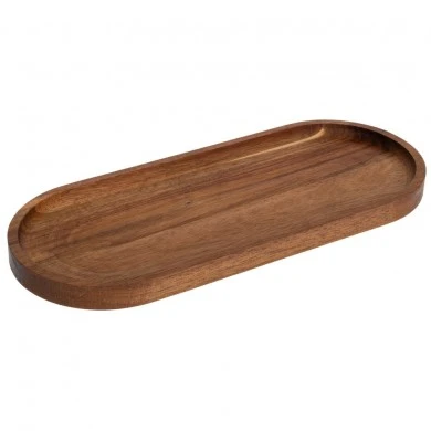 DECO OVAL WOODEN TRAY 35X14.5X2CM