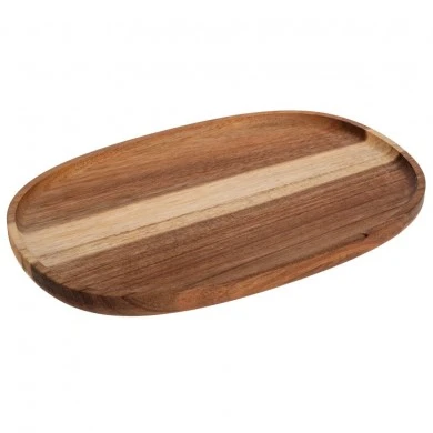 DECO WOODEN OVAL TRAY 30X20X2CM
