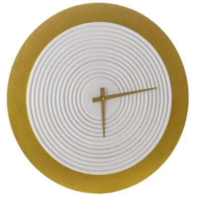 BROWN WHITE MDF WALL CLOCK D 45CM