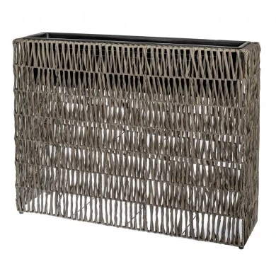 RATTAN RECTANGULAR PLANTER 84X23X65CM