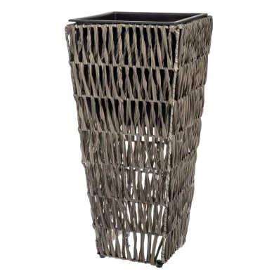 BROWN RATTAN SQUARE POT 28X28X60CM