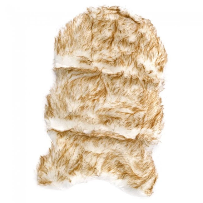 BROWN FAUX SHEEPSKIN FUR RUG 58X100CM