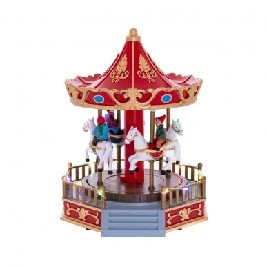 CAROUSEL WITH MUSIC LIGHTS AND MOVEMENT 20X23CM BATTERY OPERATED