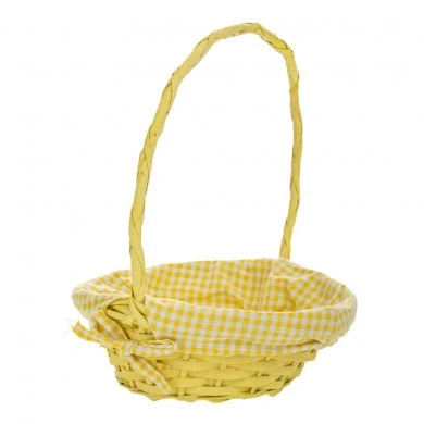 YELLOW FABRIC BASKET D25X9 35CM