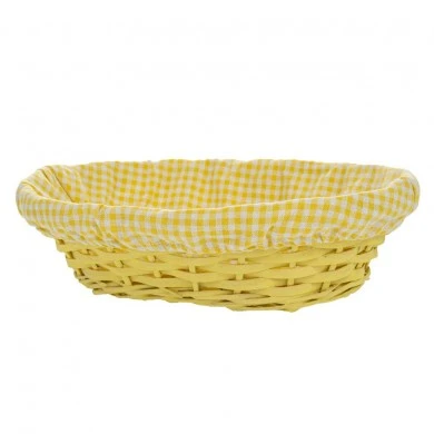 YELLOW FABRIC BASKET 33X23X9CM