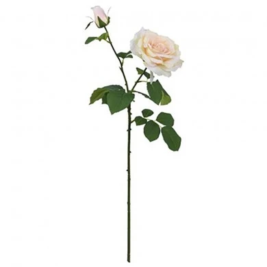 ARTIFICIAL CREAM ROSE WITH BUD STEM 67CM