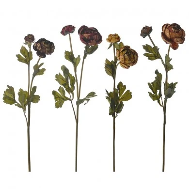 ARTIFICIAL RANUNKULUS STEM X2 63CM IN 4 COLOURS