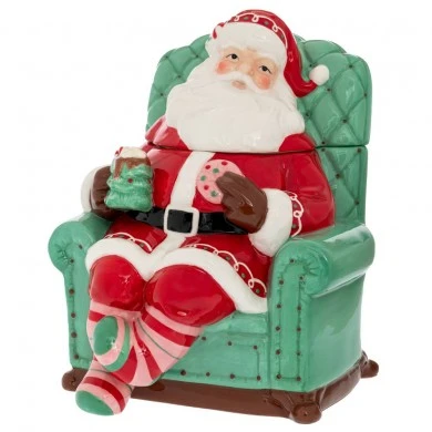 RED GREEN RESIN SANTA ON SOFA 21Χ23Χ26.5CM